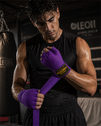 Leon Elastik Boks, Kick Boks ve Muay Thai Bandajı 3,5 Metre Mor