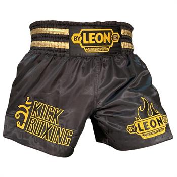Leon Kick Boxing Nakışlı Kick Boks Şortu Siyah