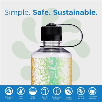 Nalgene 16 Oz NM Tritan Suluk Matara 0,5 Litre Rainbow Snake