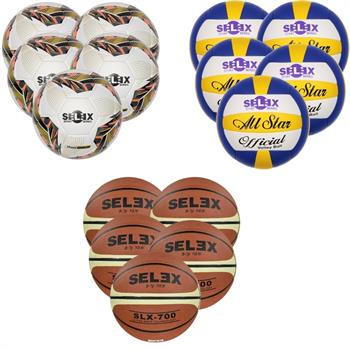 Selex Süper 5 li Set Basketbol - Futbol - Voleybol Topları