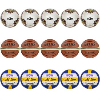Selex Süper 5 li Set Basketbol - Futbol - Voleybol Topları