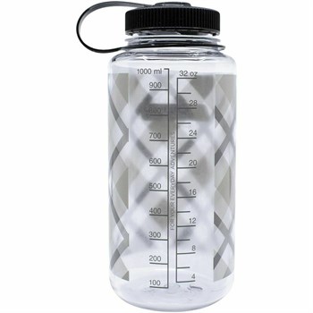 Nalgene 32 Oz Wide Mouth Suluk Matara 1 Litre Kare Desenli Gri