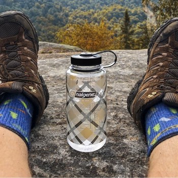 Nalgene 32 Oz Wide Mouth Suluk Matara 1 Litre Kare Desenli Gri