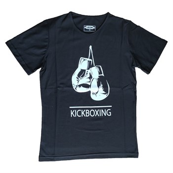 Suprem Penye Pamuklu Kickboxing Tişört Siyah