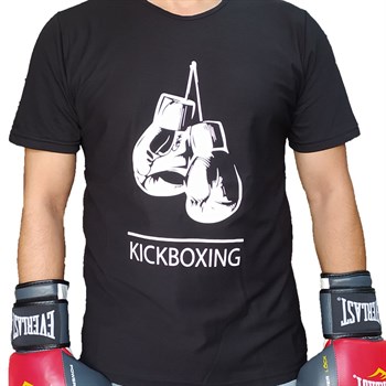 Suprem Penye Pamuklu Kickboxing Tişört Siyah