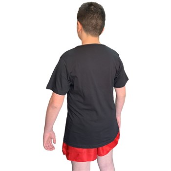 Suprem Penye Pamuklu Kickboxing Tişört Siyah