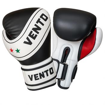 Vento Fury Hakiki Deri Boks ve Kick Boks Eldiveni Siyah Beyaz