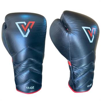 Vento Reaper Bağcıklı Hakiki Deri Boks ve Kick Boks Eldiveni Siyah