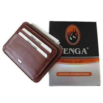 Zenga Orjinal Deri Cüzdanlı Kredi Kartlık 023-4 Taba