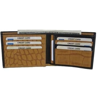 Zenga Orjinal Deri Erkek Cüzdanı Damarlı 112-04 Taba Siyah