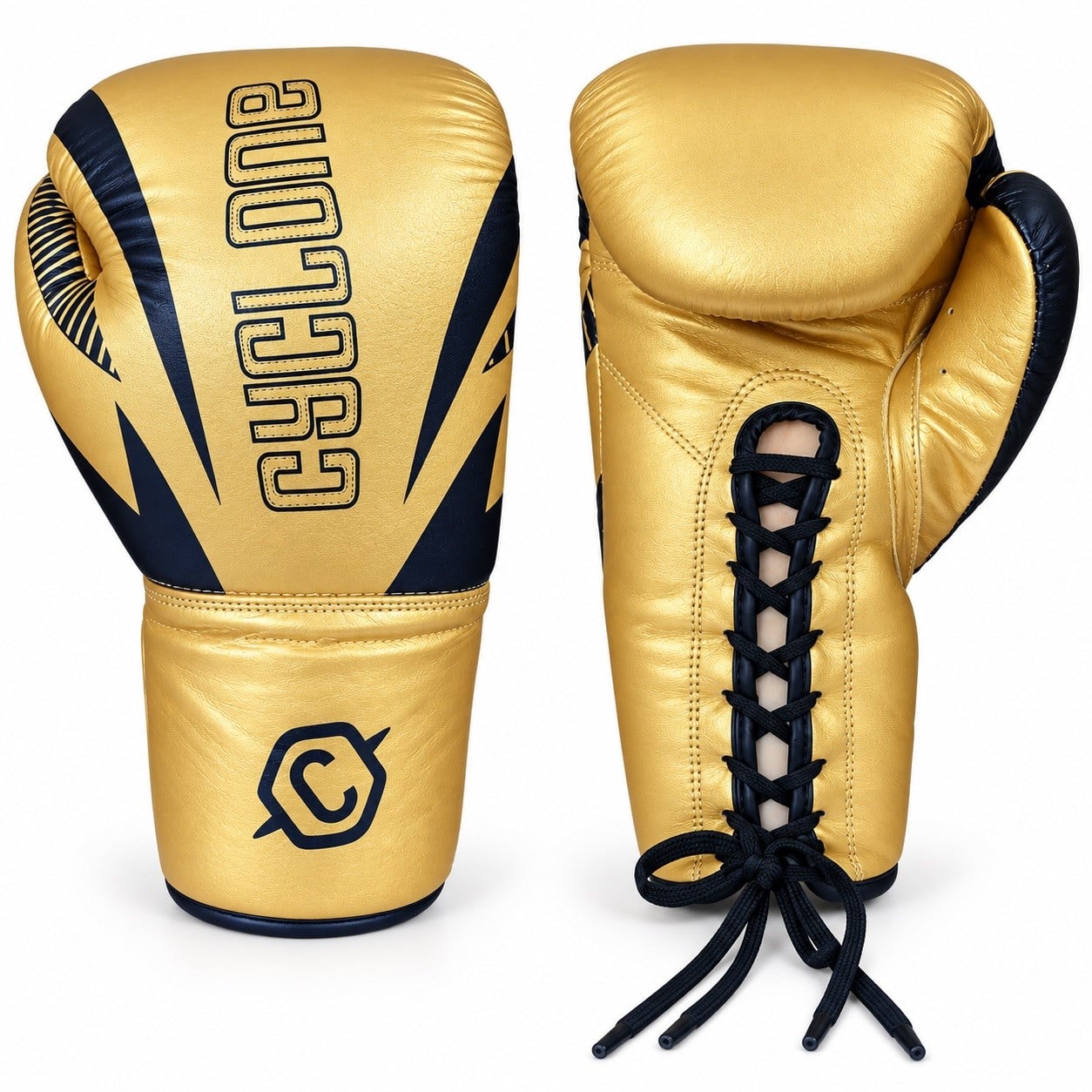 Cyclone Clash Orijinal Deri Boks ve Kick Boks Eldiveni Siyah