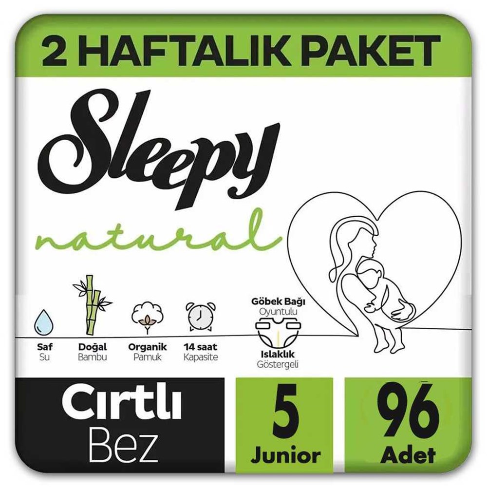 Sleepy Natural 5 Numara Bez 4'lü Jumbo 96 Adet