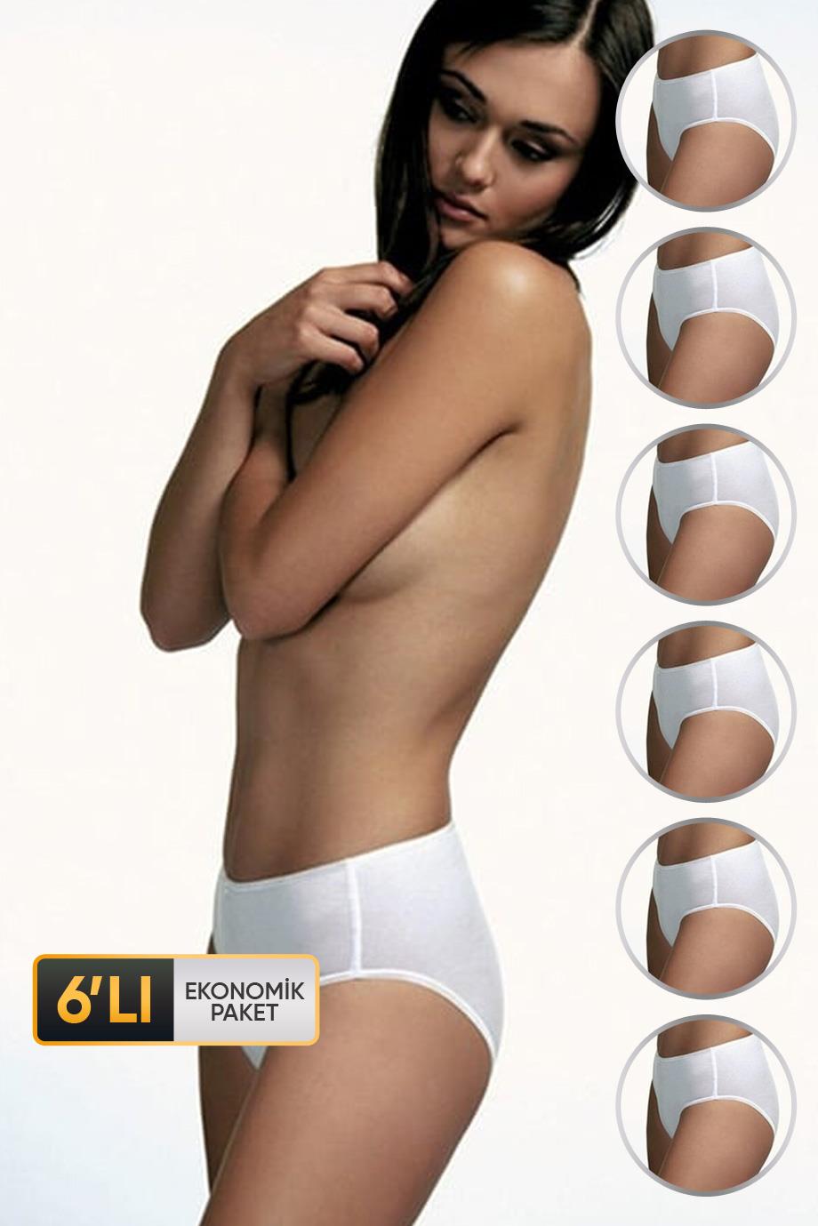 ÇK 0610 KADIN ELASTANLI PAMUK KÜLOT 6'LI
