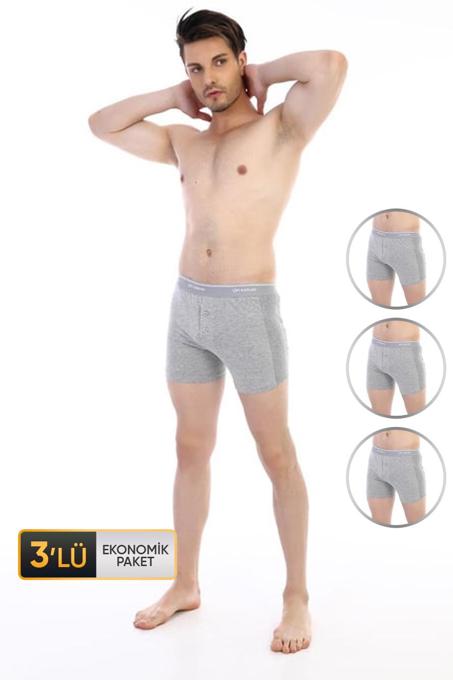 ÇK 0880 ERKEK ELASTANLI BOXER ŞORT 3'LÜ