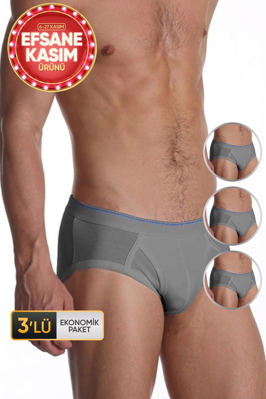 ÇK 0887 ERKEK ELASTANLI SLİP 3'LÜ