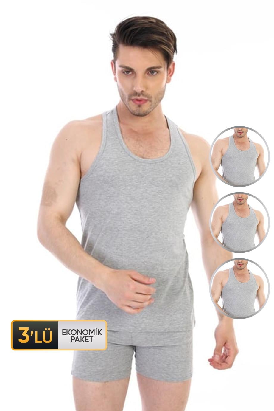 ÇK 0916 ERKEK ELASTANLI SPOR ATLET 3'LÜ