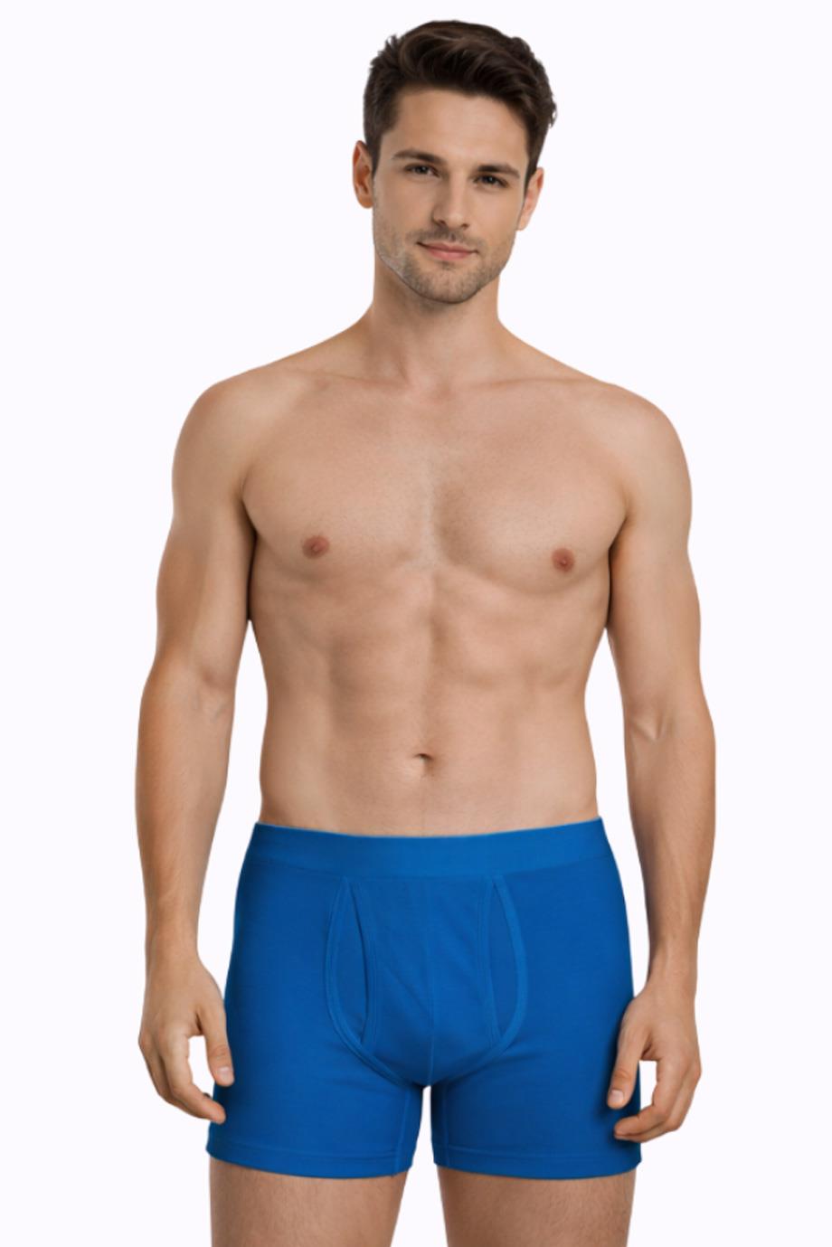 Erkek Elastanlı Cepli Mavi Boxer 888
