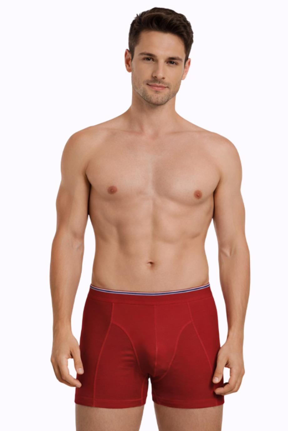 Erkek Elastanlı Kırmızı Boxer 889