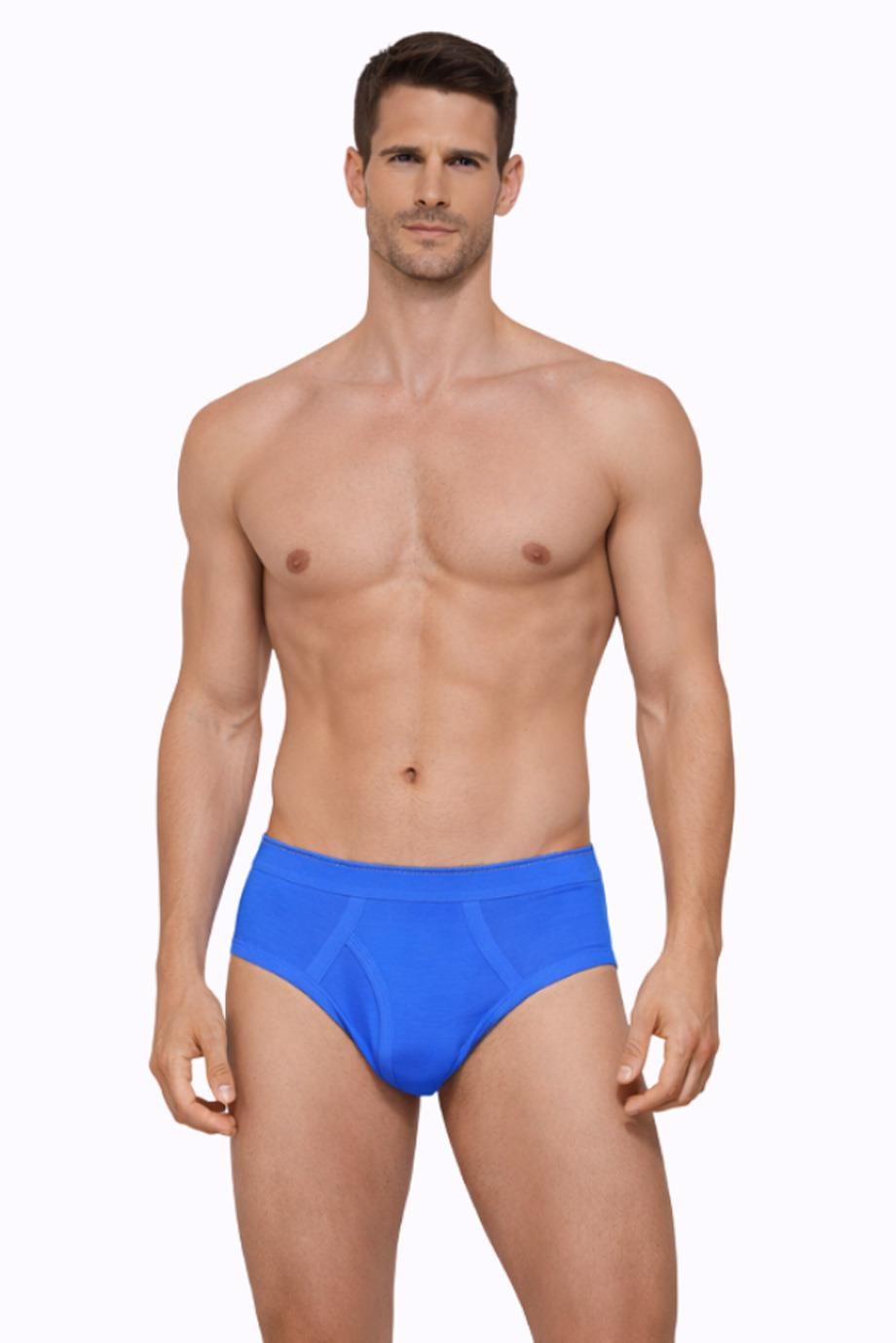 Erkek Elastanlı Mavi Slip 887