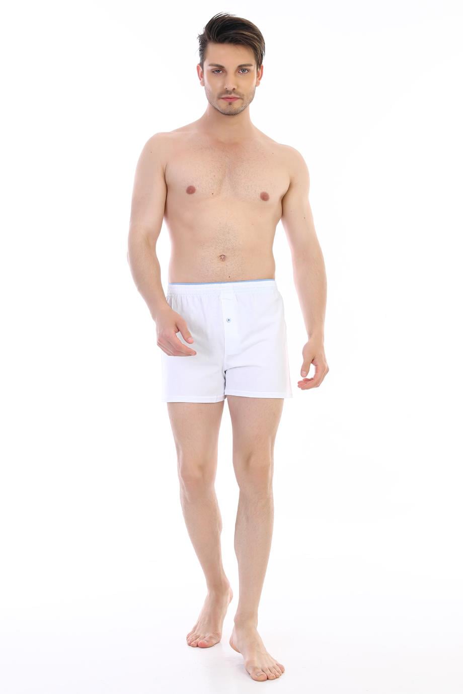 Erkek Penye Beyaz Boxer 805