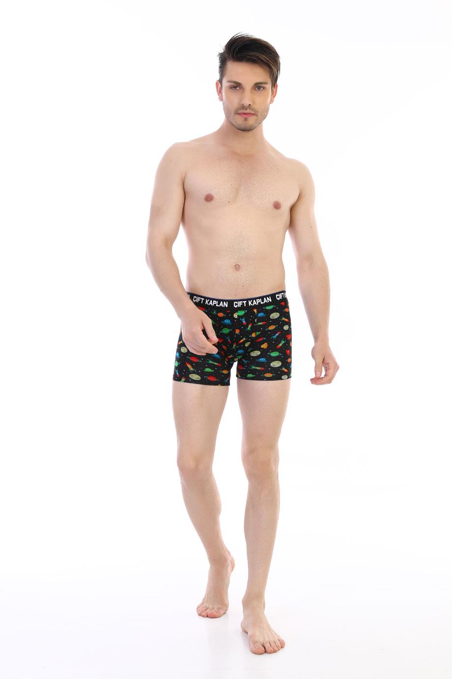 Erkek Renkli Uzay Desenli Dijital Boxer 796
