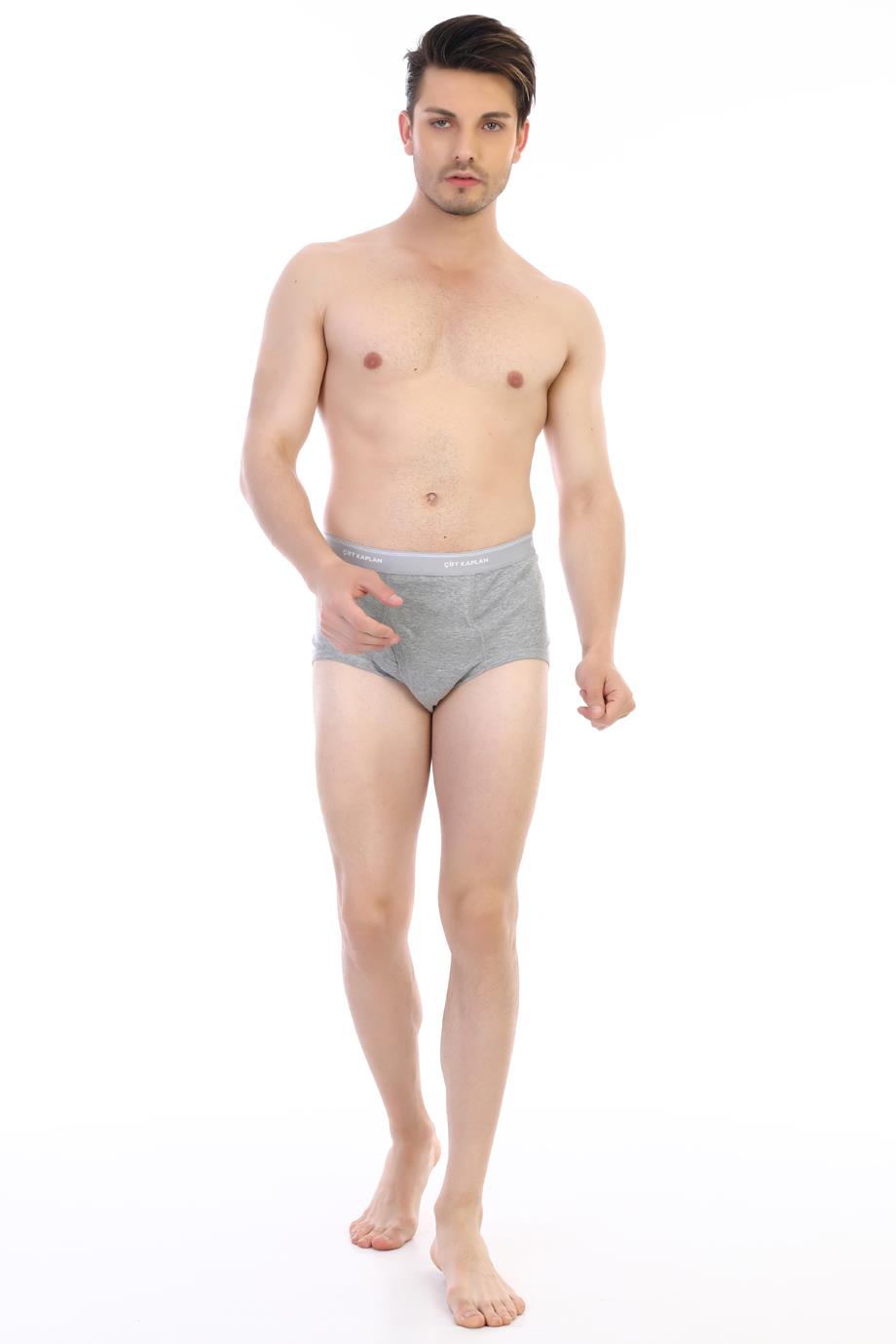 Erkek Ribana Klasik Gri Melanj Slip 860