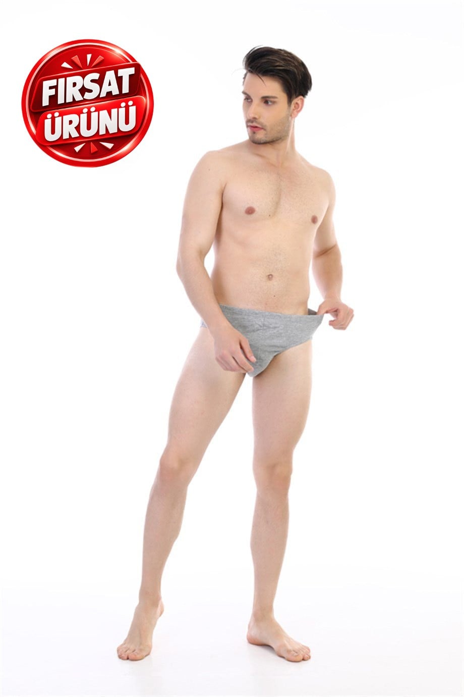 Erkek Süprem Gri Melanj Slip 741