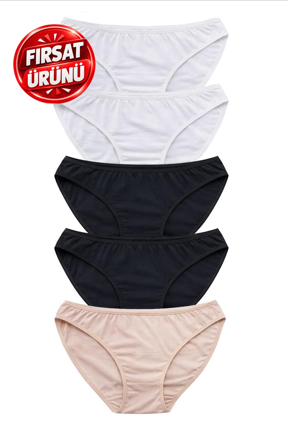 Kadın Geniş Kenarlı 5'li Slip Paket 622