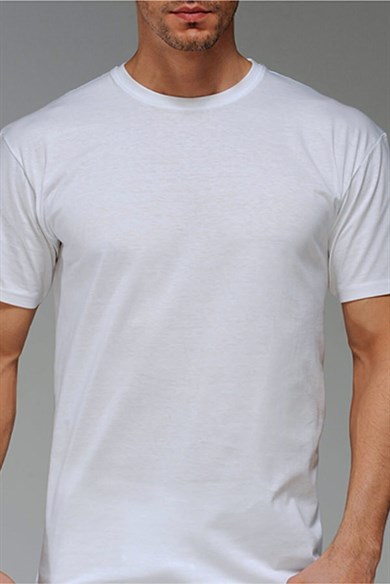Erkek Süprem Bisiklet Yaka Beyaz T-shirt 0947