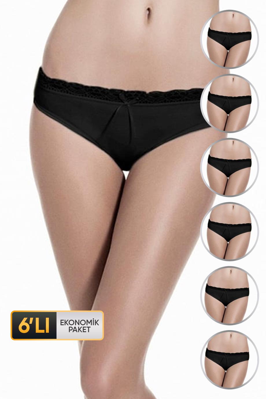 ÇK 0609 KADIN DANTELLİ KÜLOT 6'LI