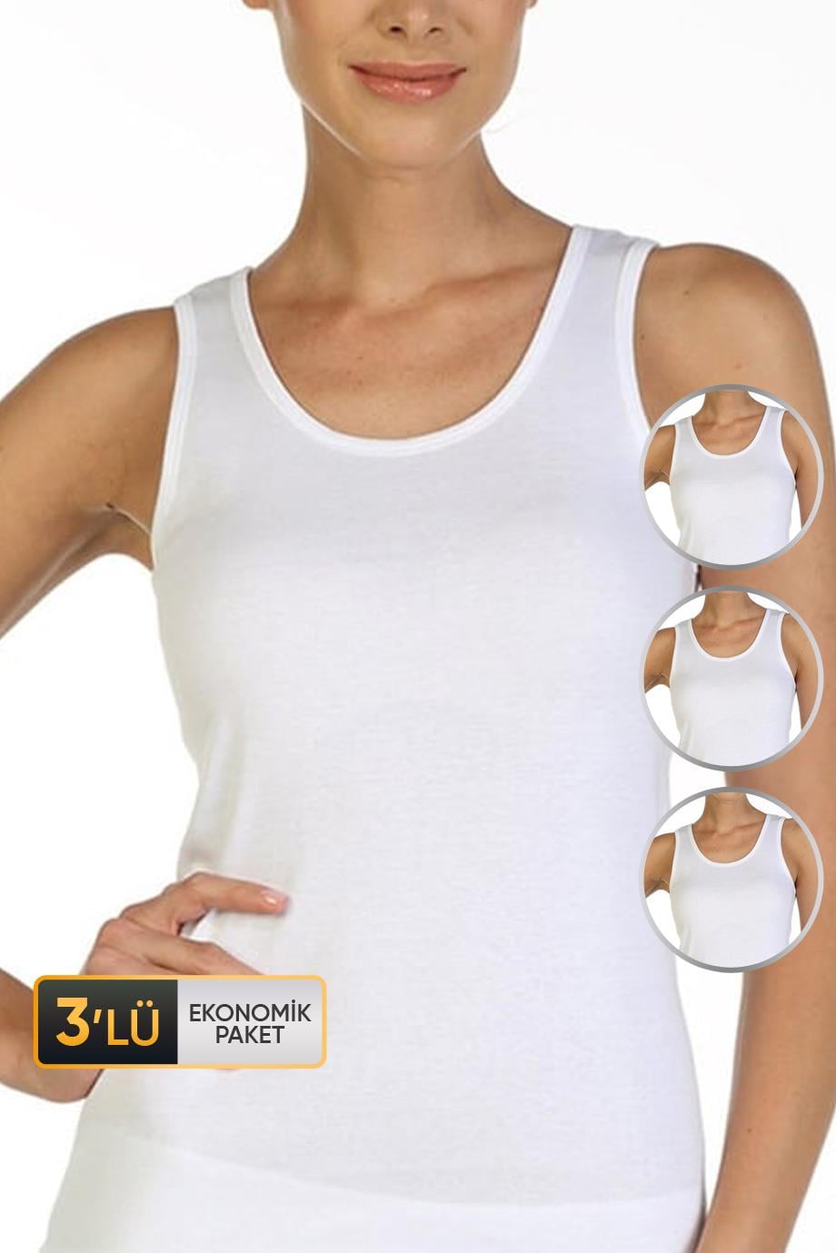 ÇK 0752 KADIN RİBANA ATLET 3'LÜ