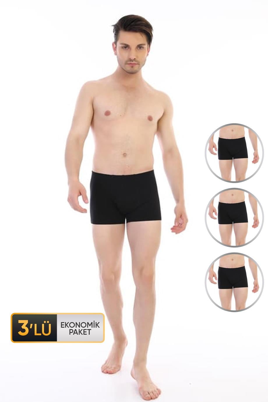 ÇK 0810 ERKEK ELESTANLI BOXER 3'LÜ