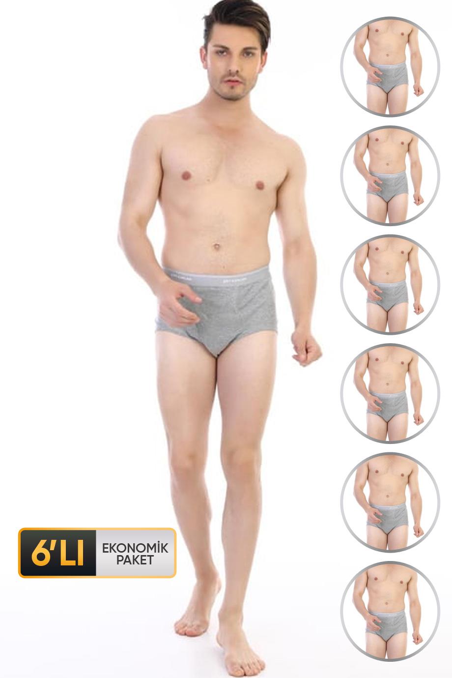 ÇK 0860 ERKEK RİBANA KLASİK SLİP 6'LI