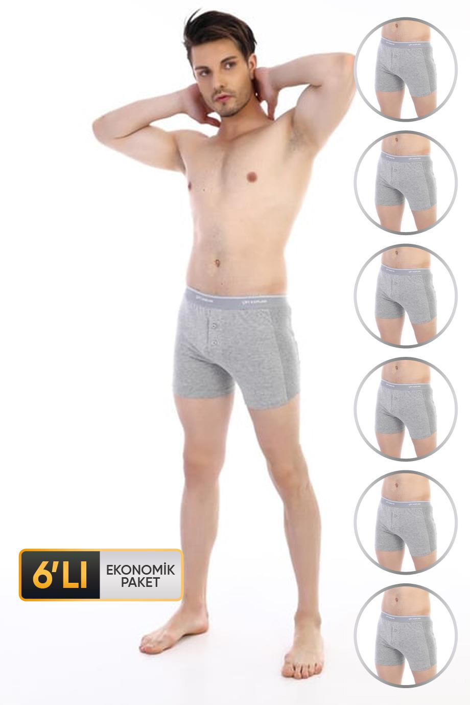 ÇK 0880 ERKEK ELASTANLI BOXER ŞORT 6'LI
