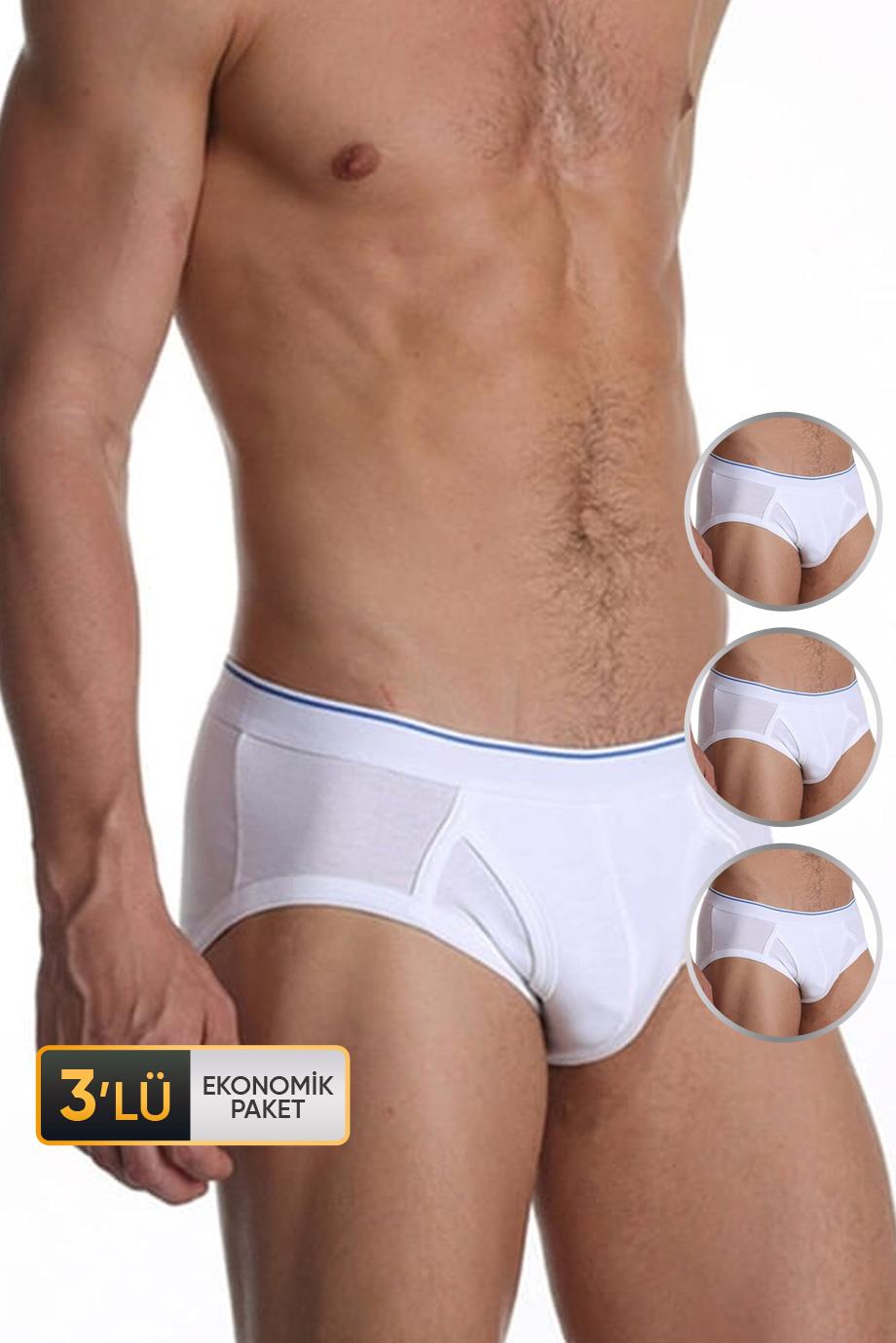 ÇK 0887 ERKEK ELASTANLI SLİP 3'LÜ