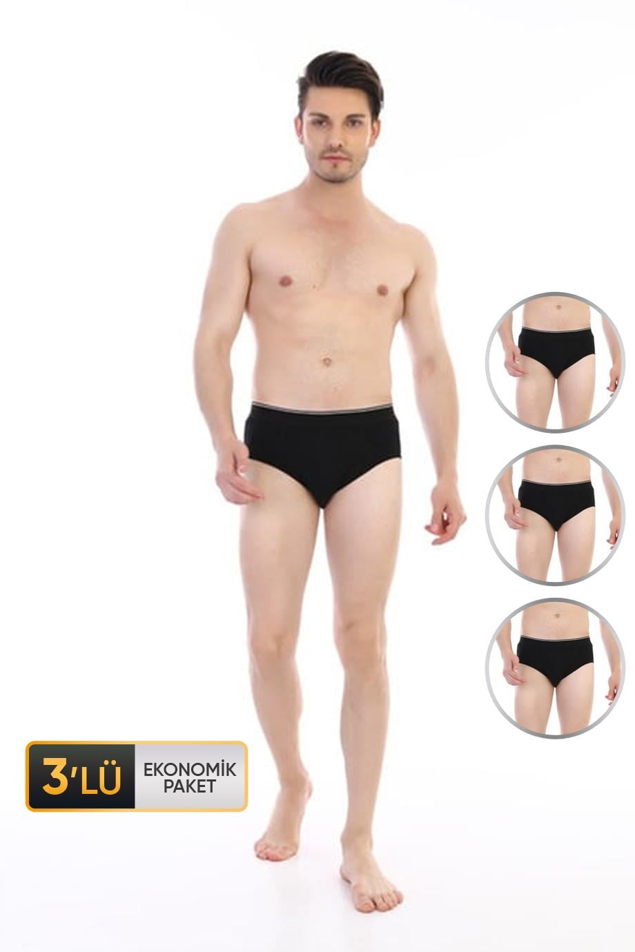 ÇK 0887 ERKEK ELASTANLI SLİP 3'LÜ