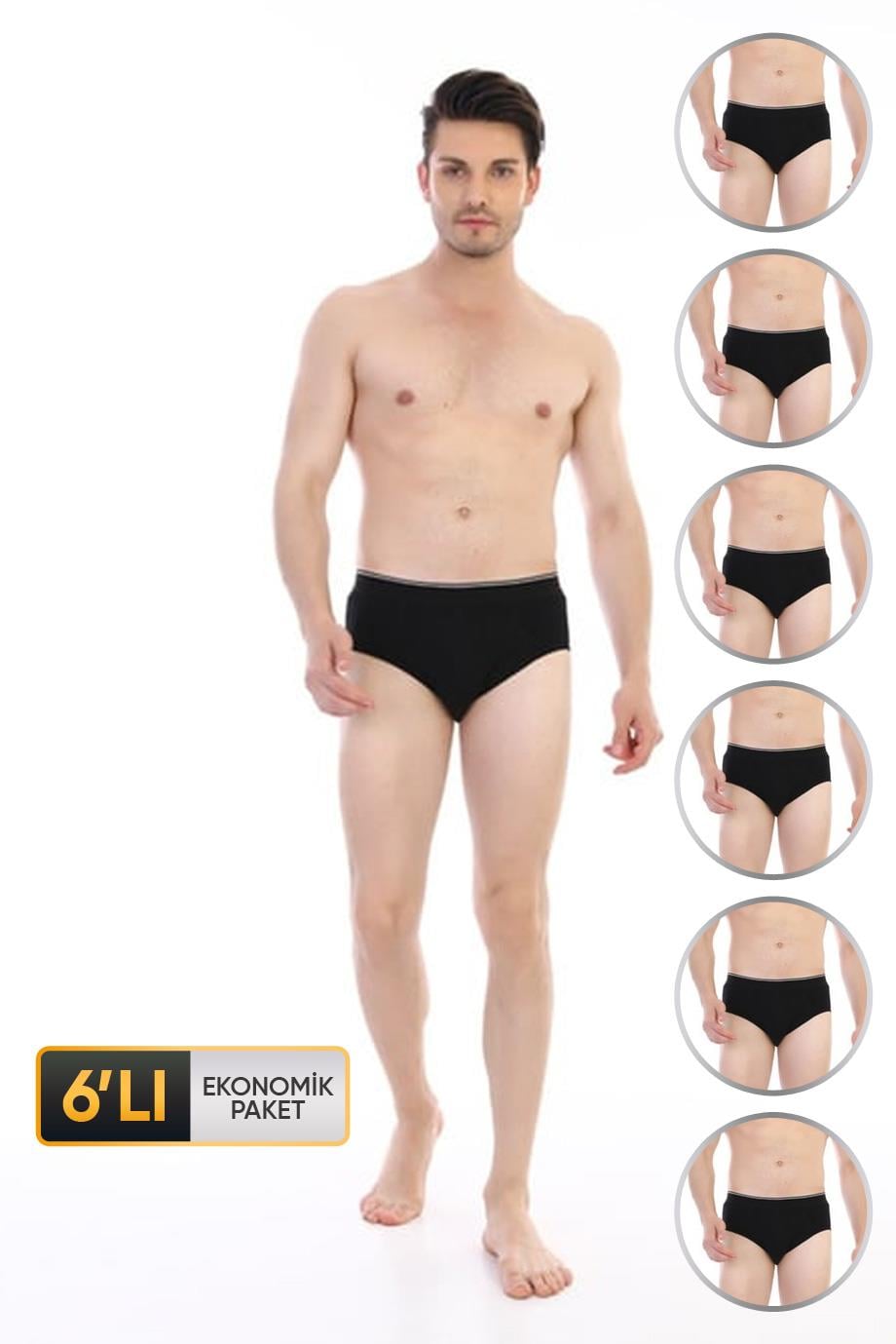ÇK 0887 ERKEK ELASTANLI SLİP 6'LI