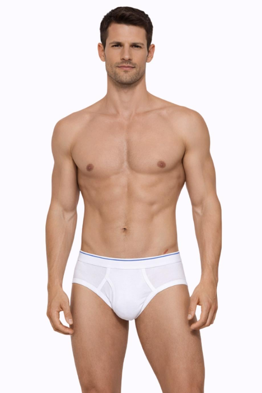 Erkek Elastanlı Beyaz Slip 887