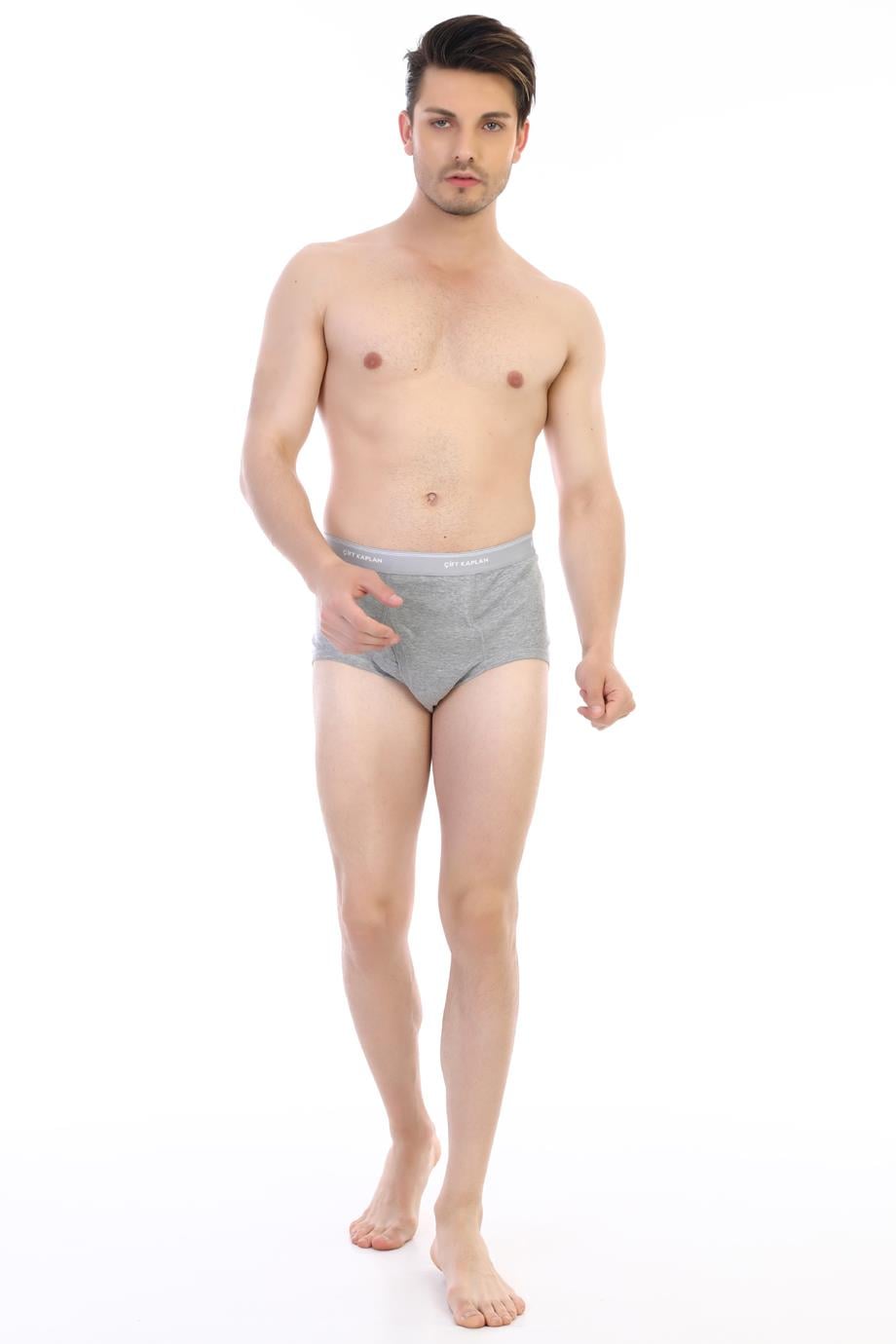 Erkek Ribana Klasik Gri Melanj Slip 860