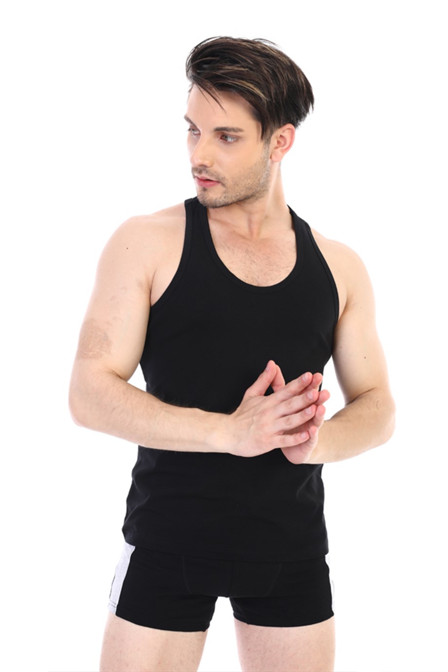 Erkek Ribana Spor Siyah Atlet 0915