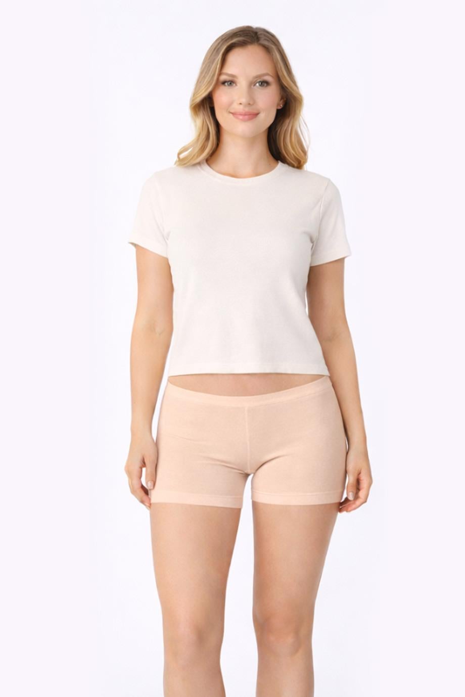 Kadın Elastanlı Kısa Ten Şort 627