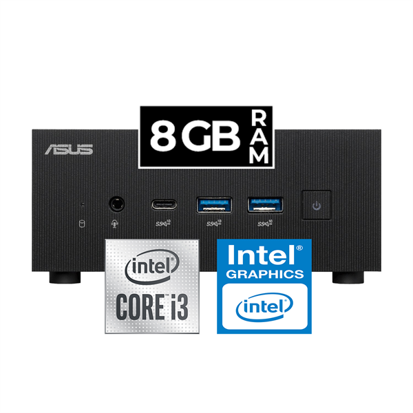 Asus PN64 Intel Core i3 1220P 8GB 256GB SSD Windows 10 Pro Mini Masaüstü Bilgisayar BB3012MD13