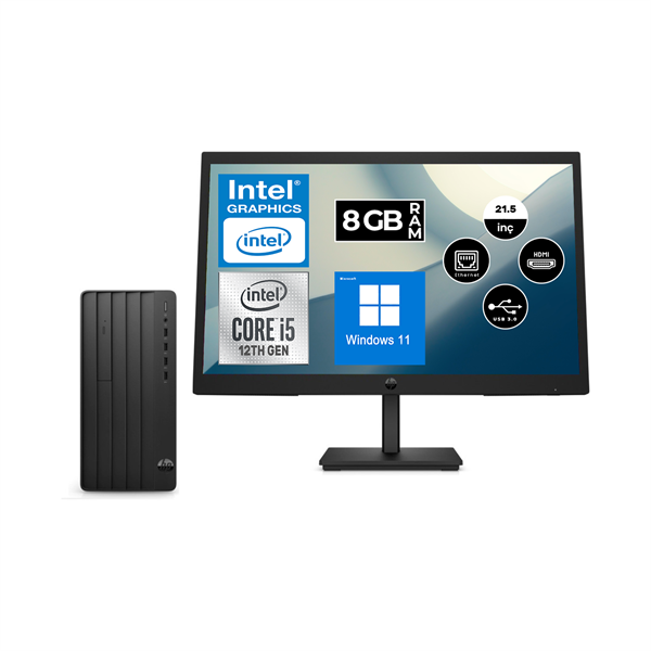 Hp Pro 290 G9 Intel Core i5 12500 8GB 512GB SSD 21.5mon Windows 11 Pro Masaüstü Bilgisayar U6D3A5EAM18