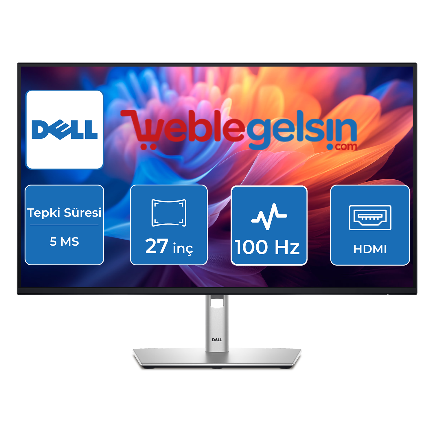 27 DELL P2725H IPS FHD 5MS 100HZ HDMI DP VGA PİVOT