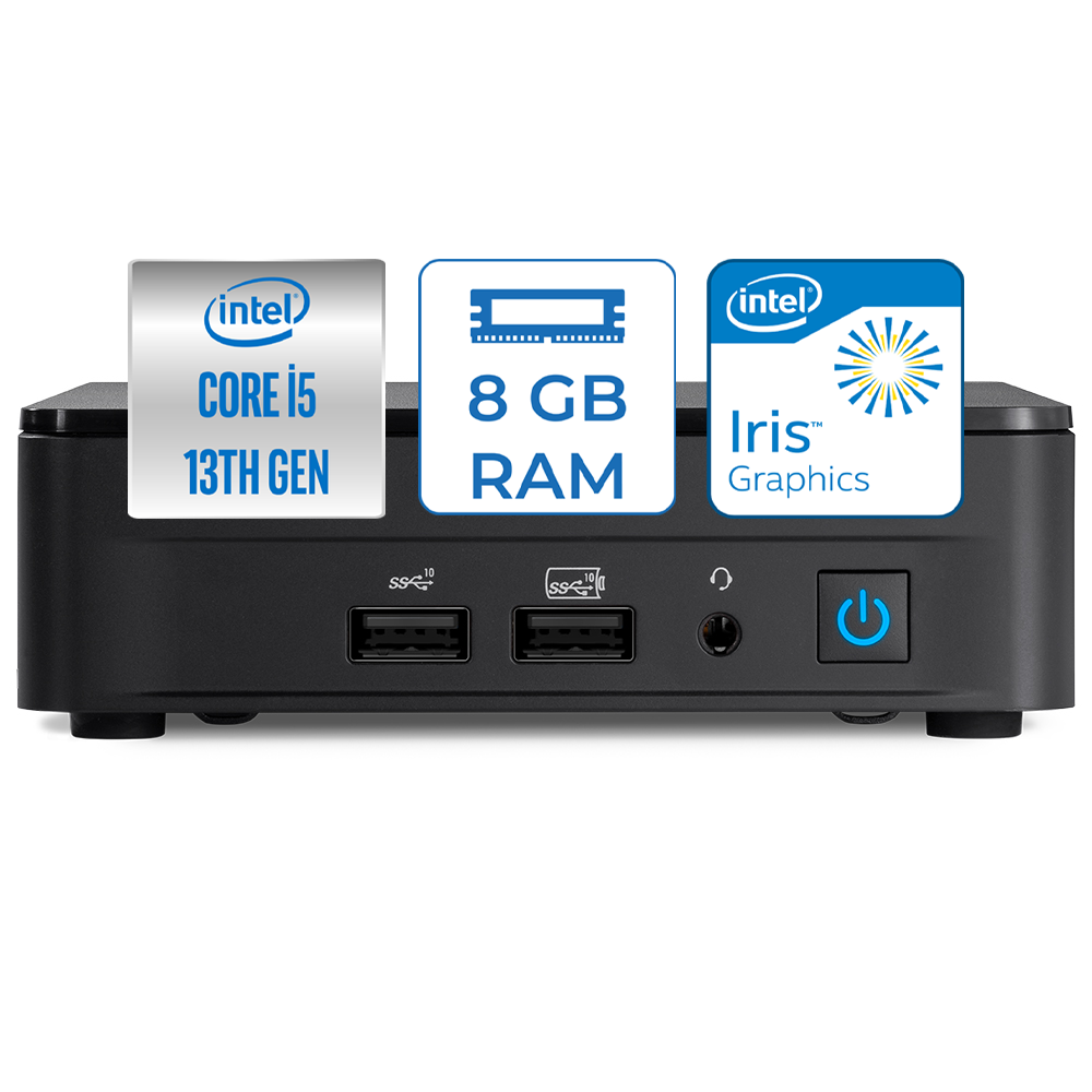 Asus NUC13 Pro Slim Kit Intel Core Vpro® Intel Core i5 1350P 8GB 256GB SSD Freedos Wifi/bluetooth/thunderbolt Mini Bilgisayar NUC13L3KV5F01