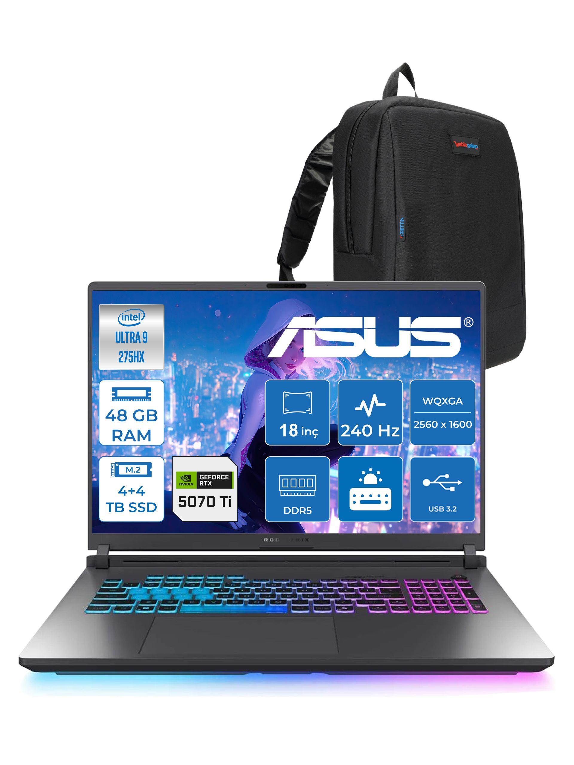 Asus Rog Strix G18 G815LR-S9156 Ultra 9 275HX Aı 48GB 4TB Ssd+4TB SSD ...