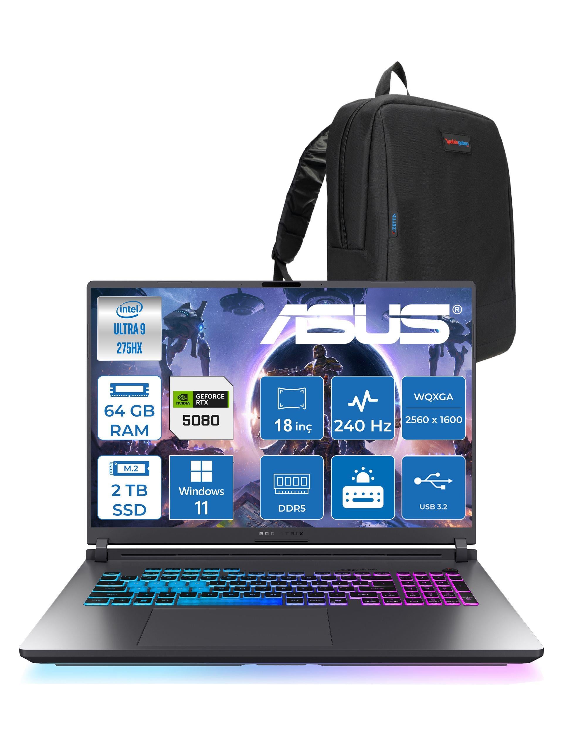Asus Rog Strix G18 G815LW-S9129 Ultra 9 275HX Aı 64GB 2TB SSD 16GB