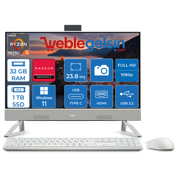 Dell Inspiron 24 5415 Amd Ryzen 5 5625U 32GB 1TB SSD Windows 11 Home 23.8