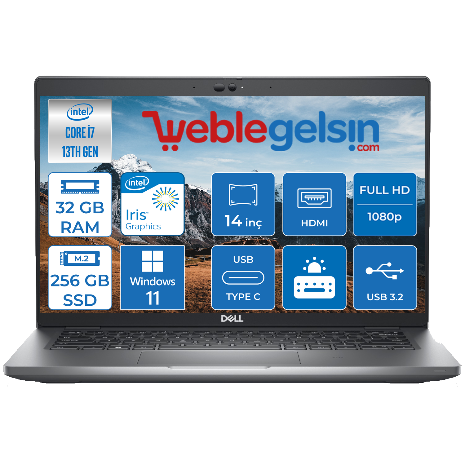 Dell Latıtude 5440 13.nesil Intel I7 1355U 32GB 256GB SSD 14
