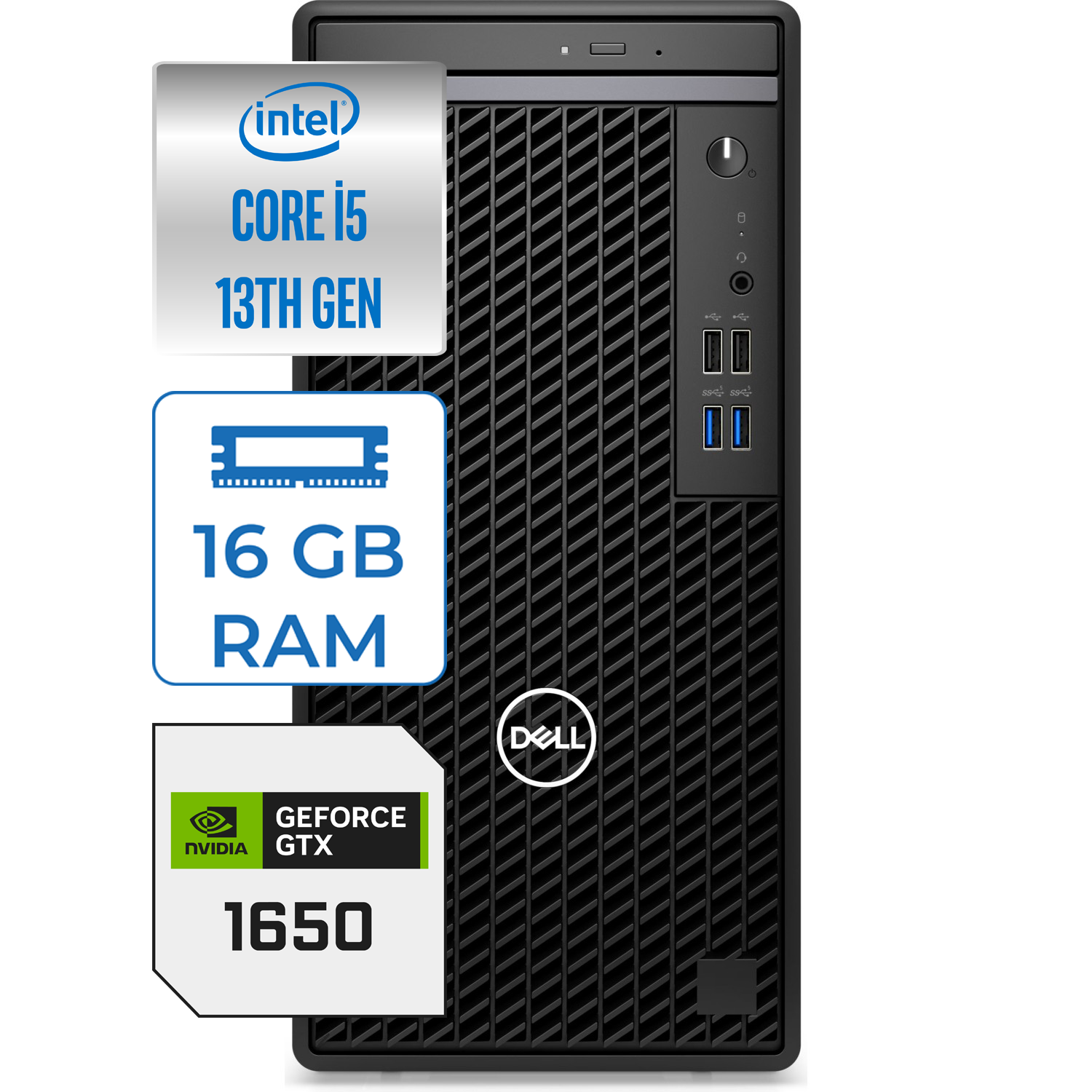 Dell Optiplex 7010MT Intel Core i5 13500 16GB 1TB SSD 4GB GTX1650 Windows 11 Pro Masaüstü Bilgisayar N004O7010MTV37